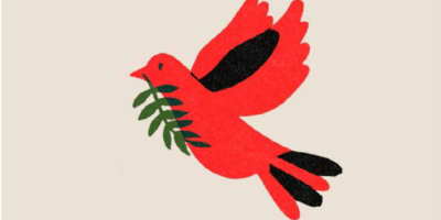 Friedenstaube in den Farben der palästinensischen Fahne